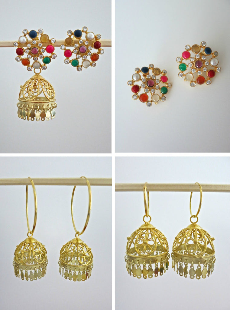 Detachable gold jhumkas shop
