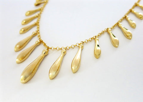 Gold plated, classic string-of-drops Victorian necklace - Lai
