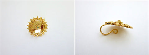 Gold-plated, festive, granulation work nose pin - Lai