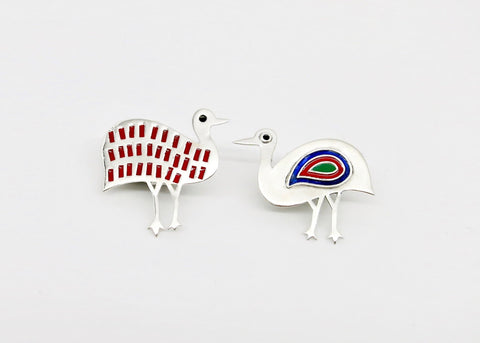 Gorgeous, chic, asymmetrical 'teetar' (bird) earrings