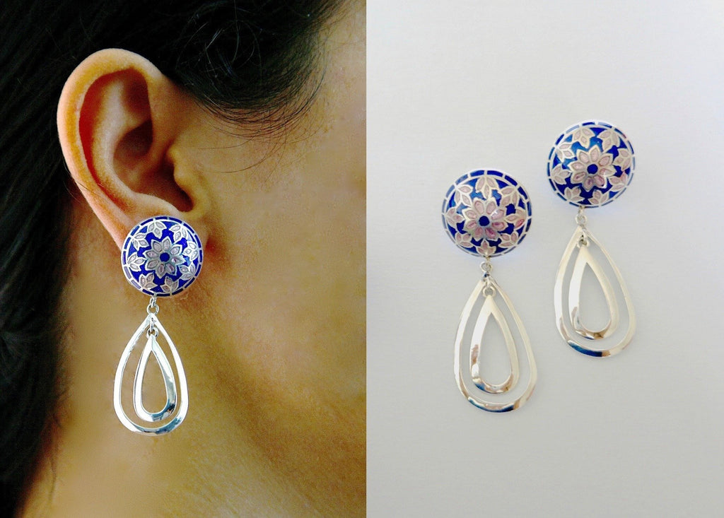 Set of 4 Tassel Earrings Gold Silver Dangle Statement Pink Blue White Green  Bead | eBay