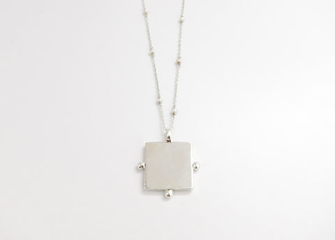 Kali (goddess) miniature painting pendant on a floating pearl chain - Lai