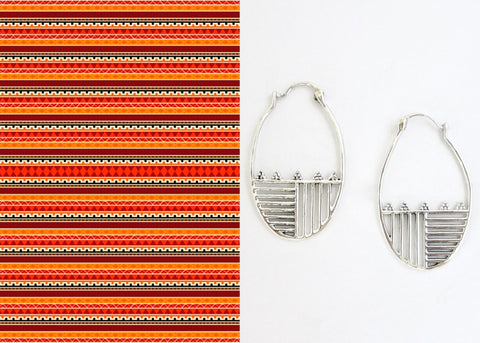 Kendi oval hoops with a line patten - Lai