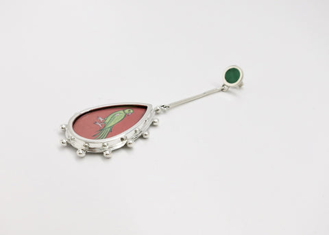 Long, sleek, dangling 'tota' (parrot) earrings - Lai