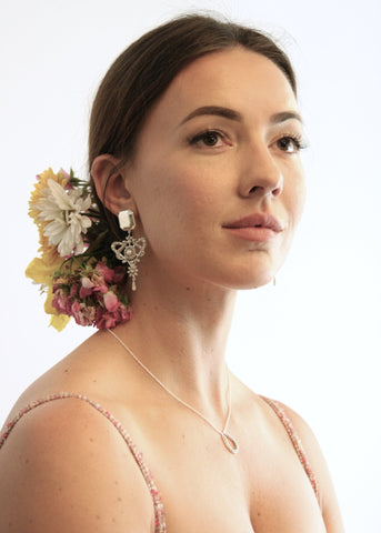Luxurious, opulent, pearl encrusted statement earrings - Lai