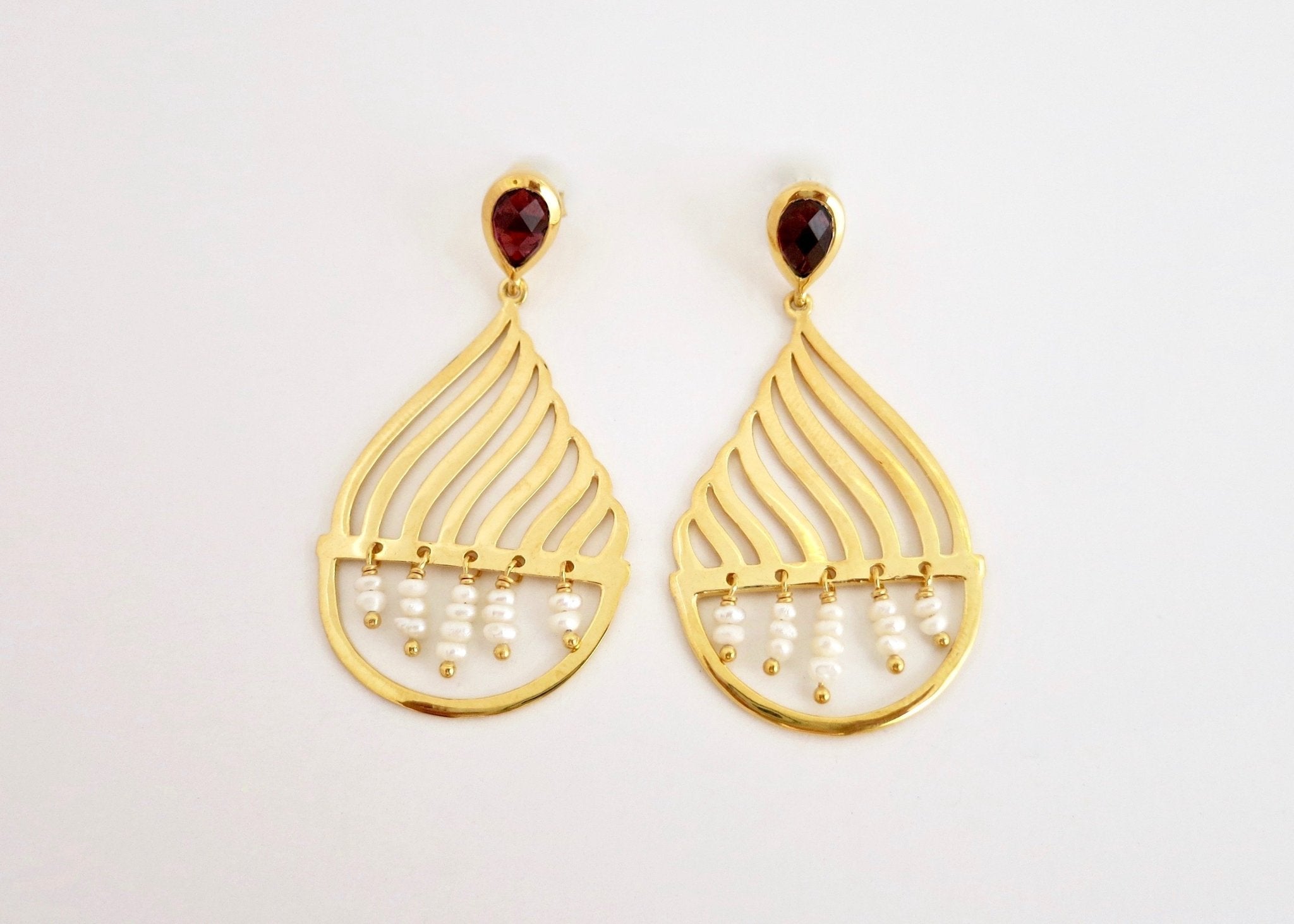 Orchid & Pearl Dangles | 14kt Gold Filled Earrings | Light Years Jewelry