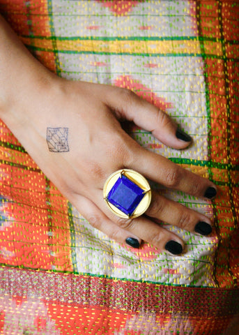 Magnificent, conversation-starting, Afghani Lapis Lazuli statement ring - Lai