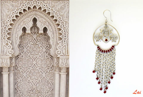 Magnificent, regal, cascading chains chandelier earrings