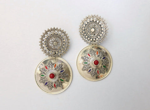 Magnificent, statement earrings with a detachable filigree top - Lai