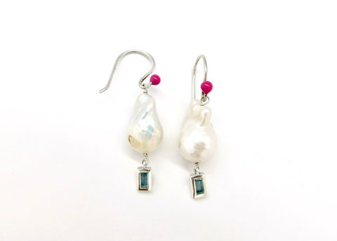 March (baroque pearl birthstone earrings)