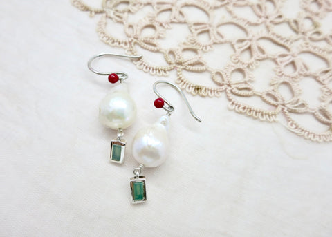 May (baroque pearl birthstone earrings) - Lai