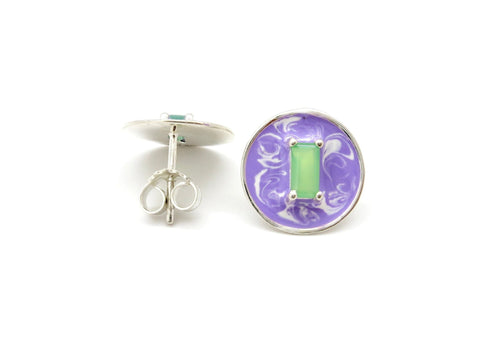 May (enamel marbling birthstone earrings) - Lai