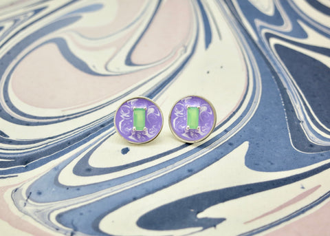 May (enamel marbling birthstone earrings) - Lai