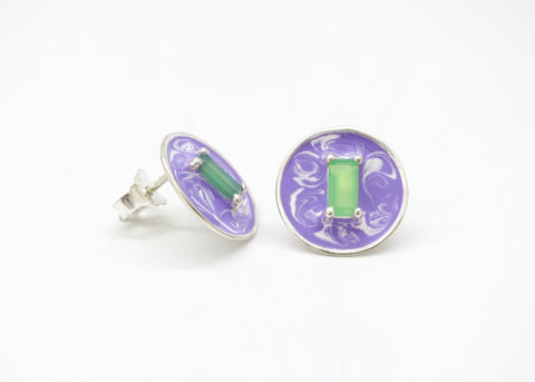 May (enamel marbling birthstone earrings) - Lai