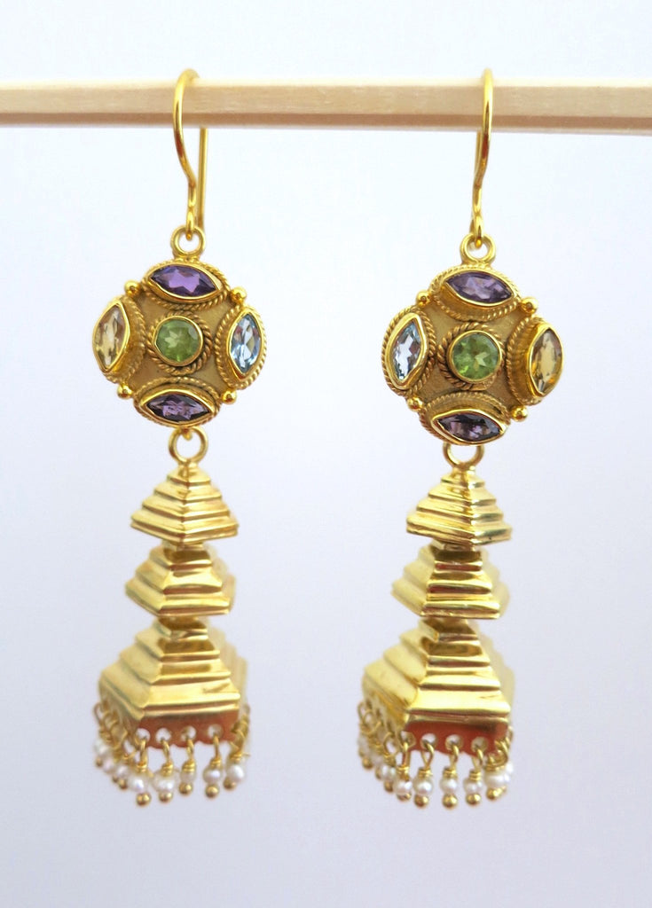 Gold deals color jhumkas