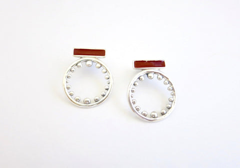 Mosi round enamel earrings - Lai