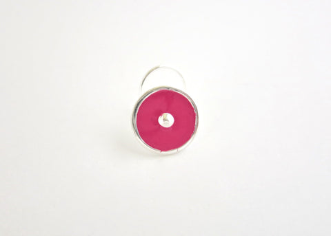 NEW! Chic, round fuchsia pink enamel nose pin - Lai