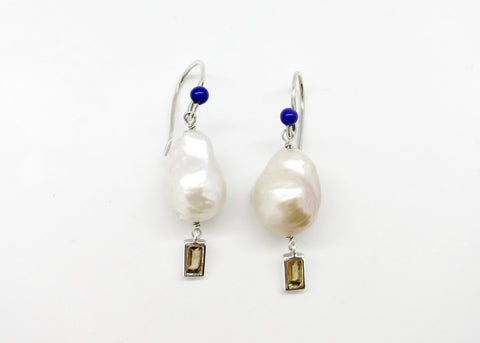 November (baroque pearl birthstone earrings)