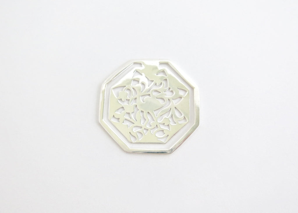 Octagonal, crane design, cutwork Bookmark - Lai