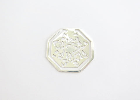 Octagonal, crane design, cutwork Bookmark - Lai