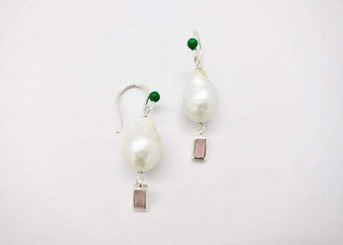 October (baroque pearl birthstone earrings)