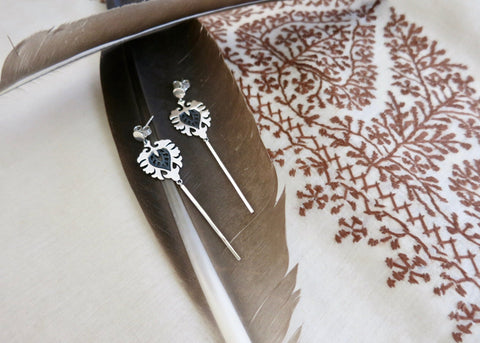 Sleek, contemporary, two-tone 'Zeenat' earrings