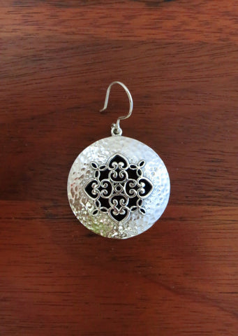 Soulful and chic, Kutch-inspired jali and hammer finish round earrings - Lai
