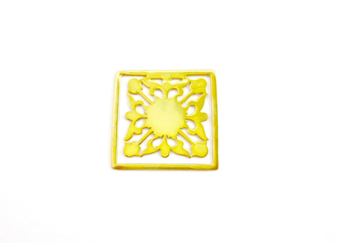 Square, floral pattern, cutwork Bookmark - Lai