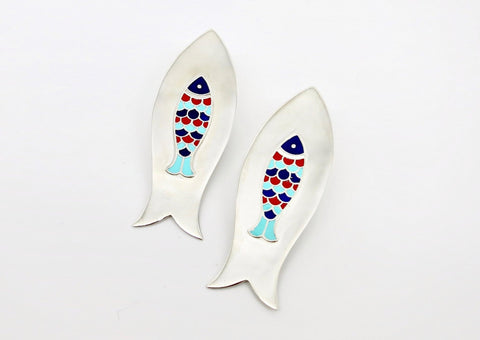 Statement, large 'Matsya' (fish) earrings