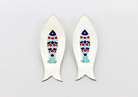 Statement, large 'Matsya' (fish) earrings - Lai