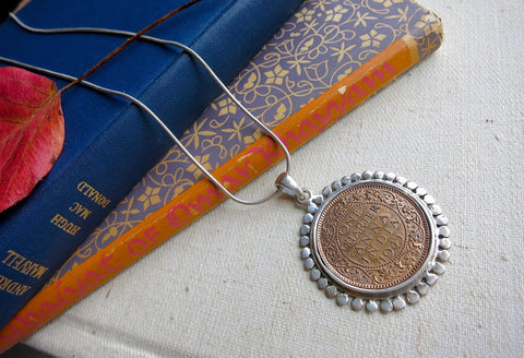 Statement vintage Indian-coin pendant