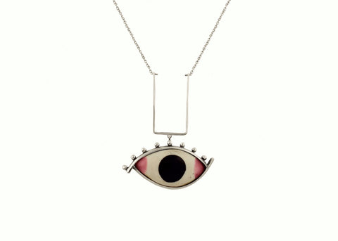 Striking ''Chakshu' (deity eye) necklace - Lai