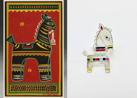 Stunning 'bankura' (horse) statement ring - Lai