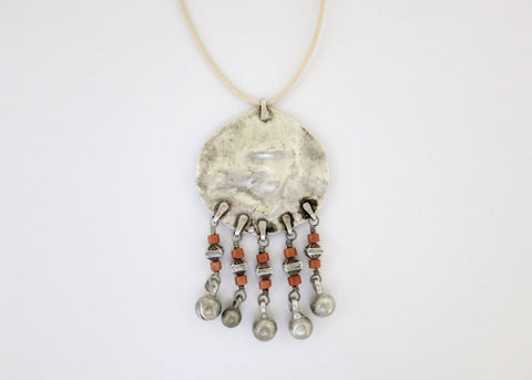 Stunning, coral-fringed, tribal pendant from Uzbekistan - Lai