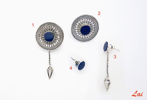 Stunning, detachable lapis earrings that can be worn 4 ways - Lai
