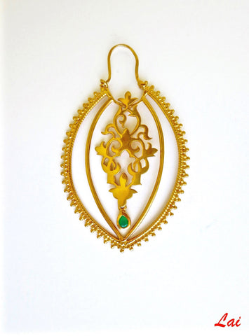 Stunning, gold-plated, navette hoops - Lai
