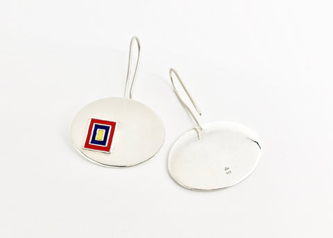 Stunning, long ear-hook oval 'dvaar' earrings - Lai