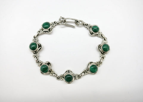 Super chic malachite linked bracelet