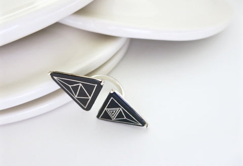 Twin triangle, statement, open Bidri ring