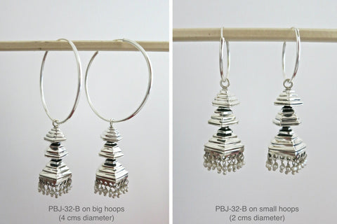 Unique, 3-tiered, pyramidical Jhumka bottoms - Lai