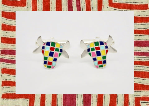 Whimsical and uber cool 'dhenu' (cow) cufflinks - Lai