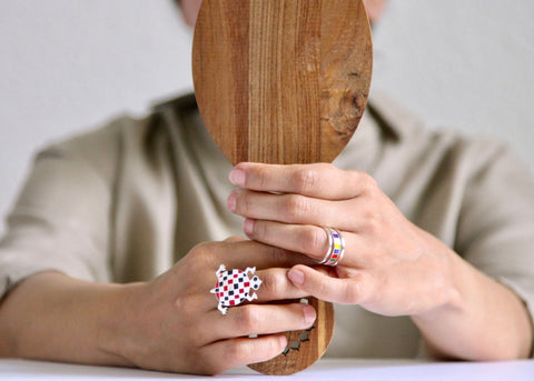 Won't-take-it-off, 'indradhanush' (rainbow) band ring - Lai