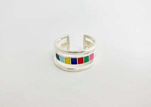 Won't-take-it-off, 'indradhanush' (rainbow) band ring - Lai