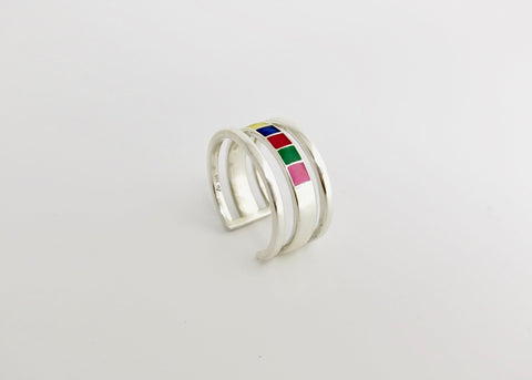 Won't-take-it-off, 'indradhanush' (rainbow) band ring - Lai